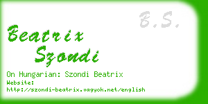 beatrix szondi business card